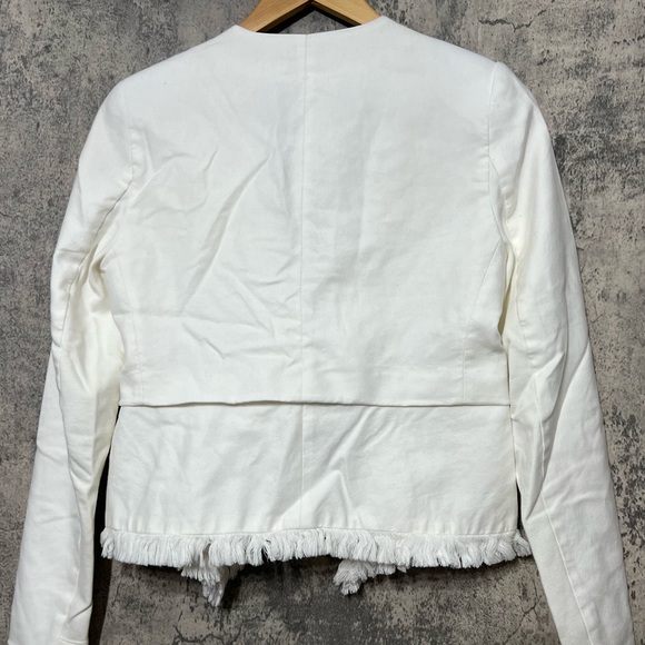 White blazer boho trim casual jacket - Picture 9 of 9